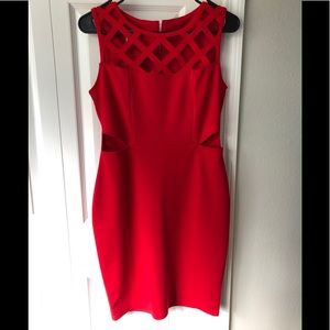 Red dress with cutouts